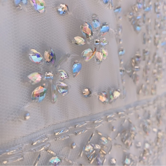 Speechless Kids Formal White Embellished Sheer Overlay A-Line Maxi Dress - Picture 6 of 6